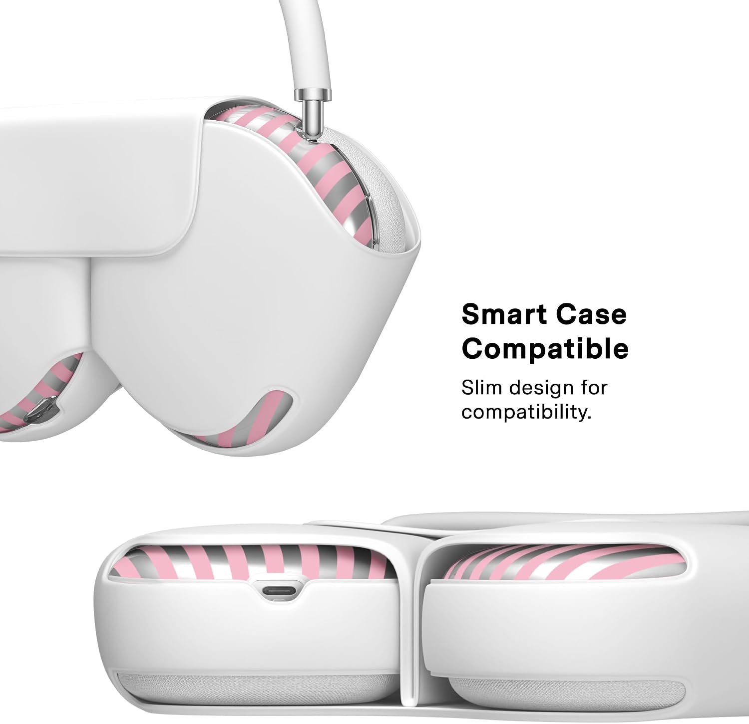 VELVET CAVIAR Case Cover for AirPods Max 2 & 1 - Cute Protective Headphone Accesssories (Pink Chrome Stripes) image 5