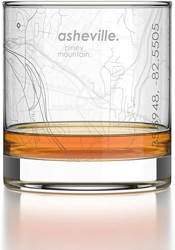 Vista 317 de Well Told Vaso grabado de Washington DC Map Rocks, vidrio de whisky antiguo (11 onzas, transparente), regalo para los amantes del whisky 147-Claro