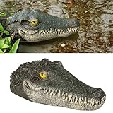 LUEUR Floating Alligator Head Garden Decor for Ponds & Pools – Realistic Crocodile Head Floating Ornament, Decorative Alligator Accent for Outdoor Water Features, Yard & Landscape Decoration
