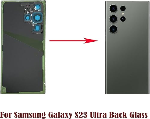 Miniatura 3 de Galaxy S23 Ultra - Reemplazo de cristal trasero para Samsung Galaxy S23 Ultra 5G con lente de cámara preinstalada y adhesivo + kits de herramientas
