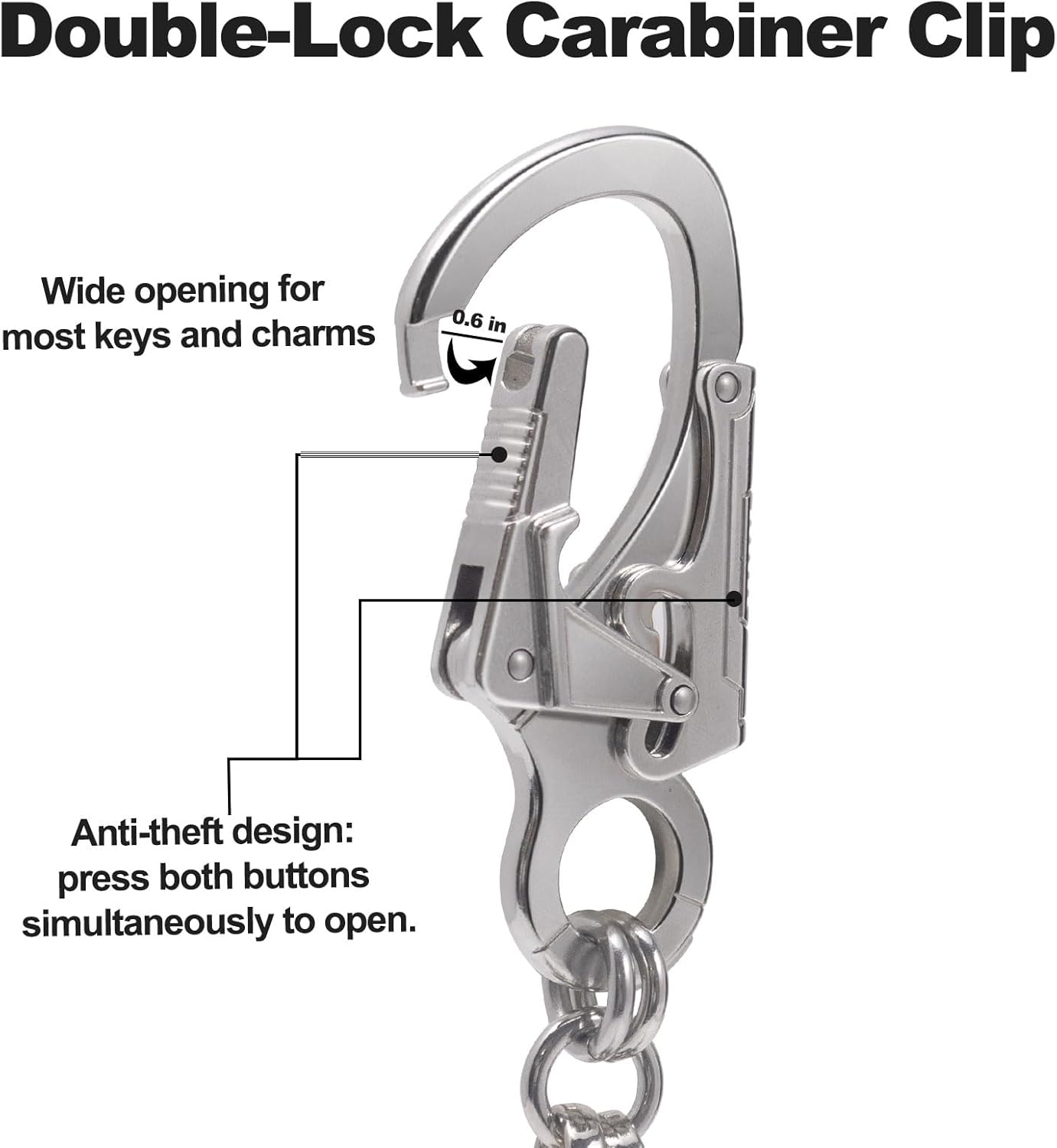 Ahiller Heavy Duty Wallet Chain for Men Women,Hip Hop Punk Style Belt to Pant Chain for Jeans, Anti-Lost Security Chain - Image 3