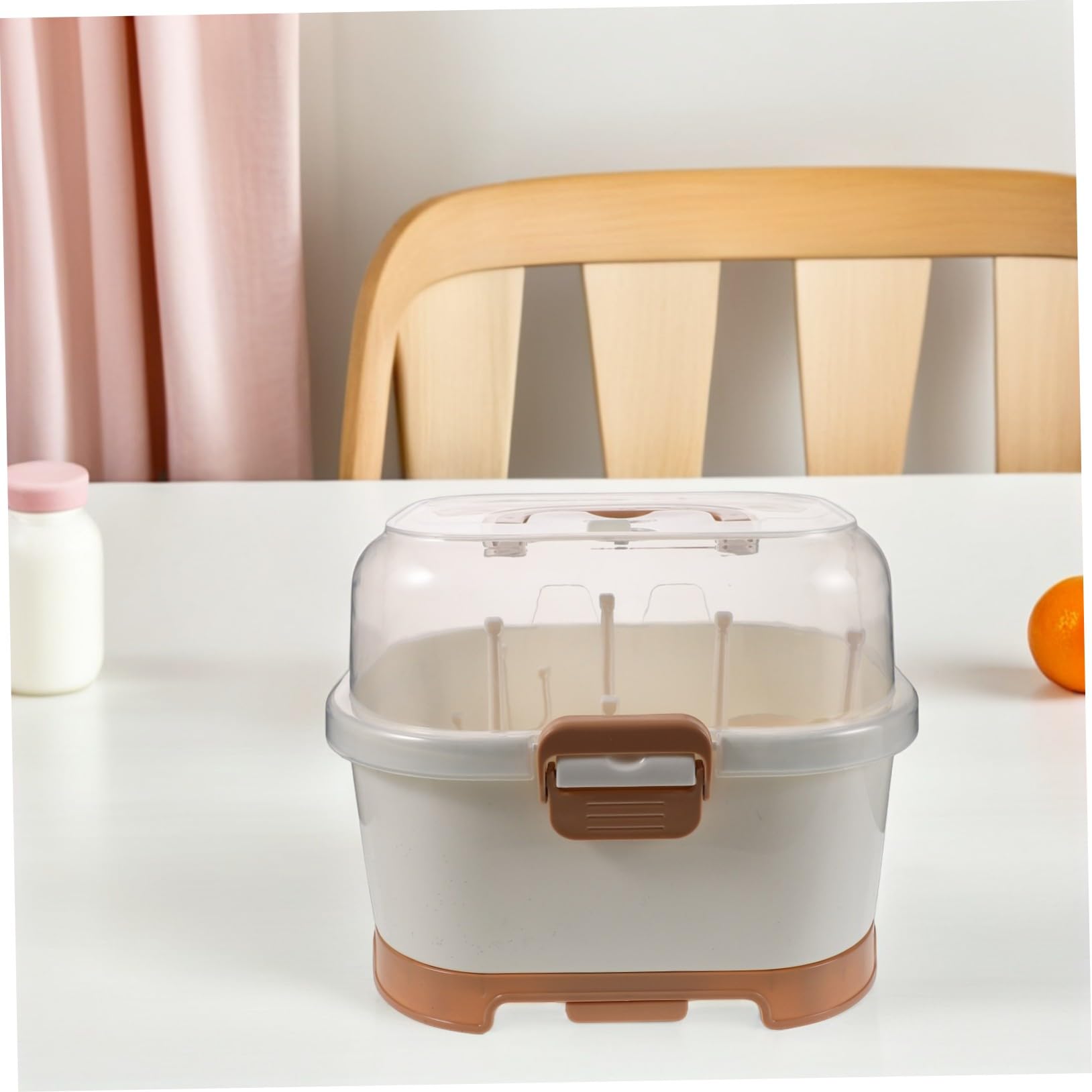 YARNOW Boîte de Rangement pour Biberons avec Égouttoir Support de Séchage Portable pour Biberons et Couverts Organisateur de Vaisselle pour Cuisine