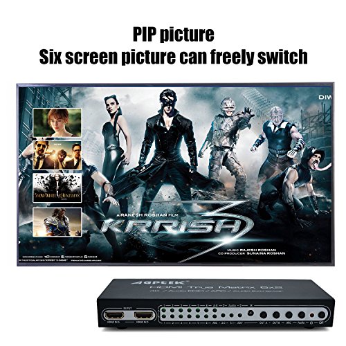 4K@30Hz 6X2 Hdmi True Matrix Spdif Splitter With Arc/Pip Function| Hdmi Audio Extractor,2.0Ch/ 5.1Ch/ Adv Audio Mode| Spdif Or 3.5Mm Headphone Audio Output #TOP5