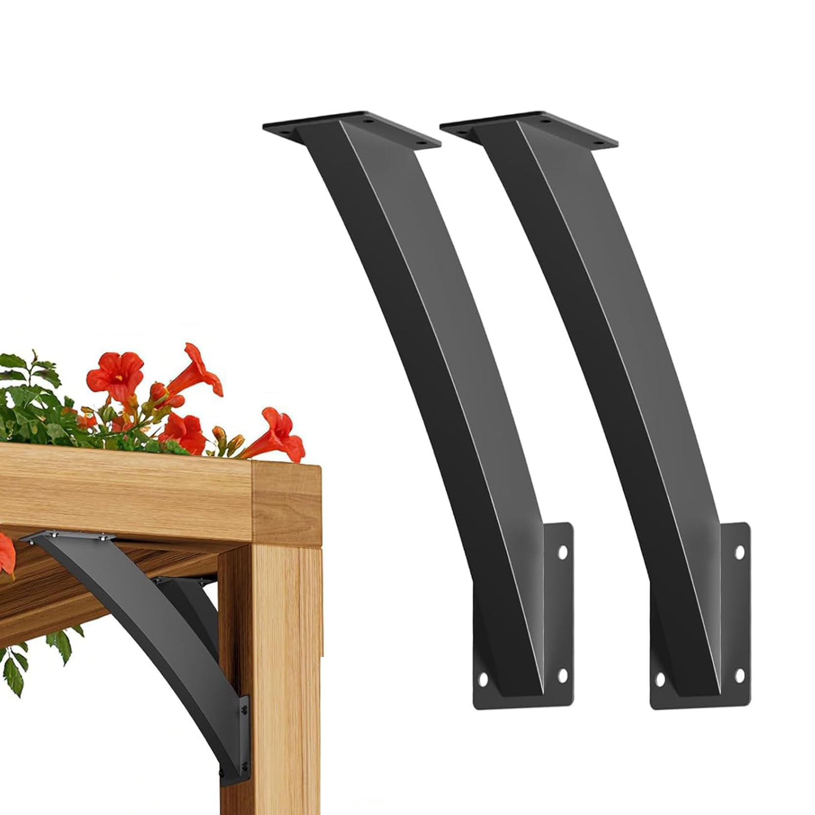 Staffa di Supporto ad Angolo di 45 Gradi Connettori Resistenti Squadrette Angolari Supporto di Rinforzo per Scaffali per Pergolato Gazebo Terrazza Portico(Size:2pcs)