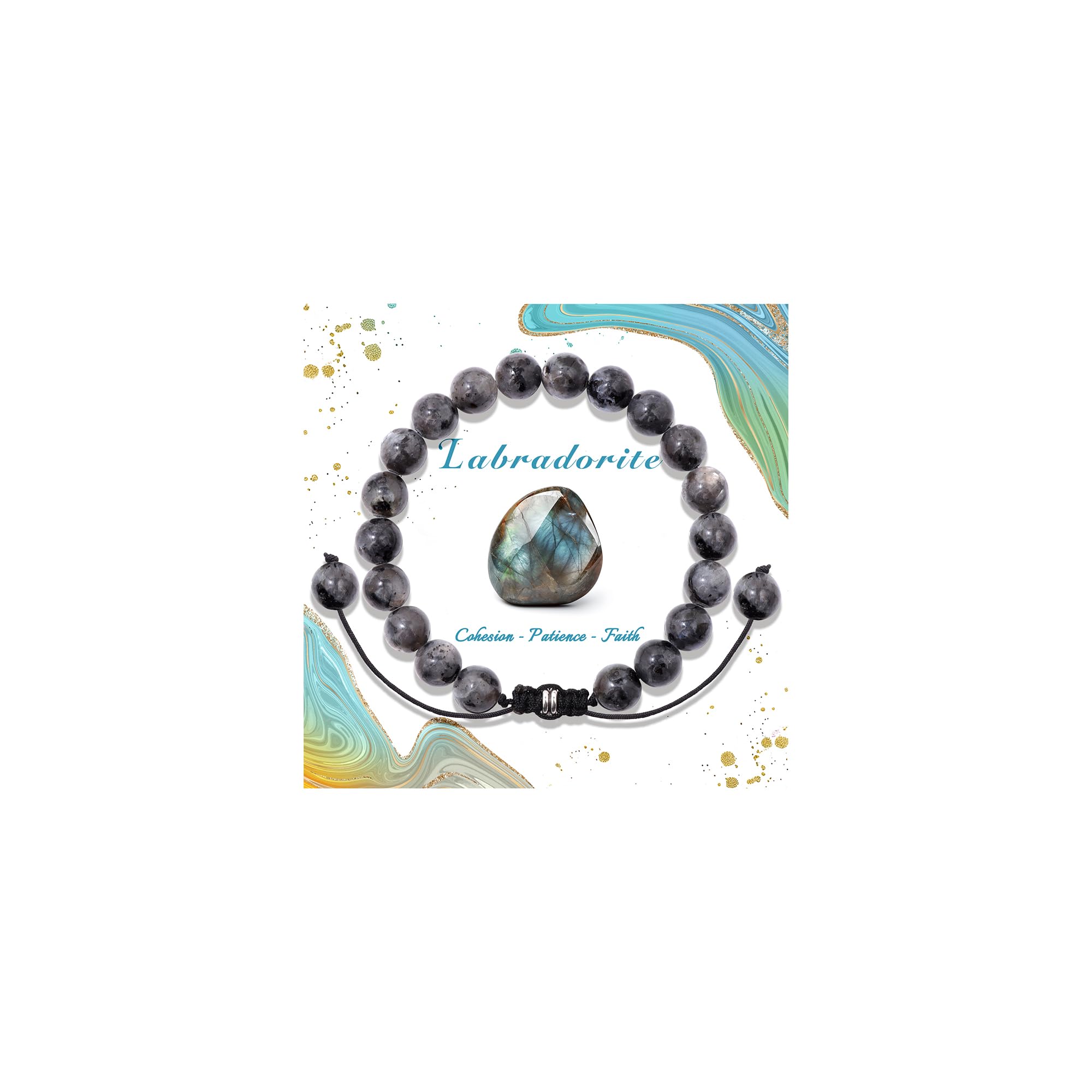 Pendlixy 4 6 8MM Beaded Bracelet Handmade Adjustable Natural Stone Crystal Bracelet Healing Inspirational Gifts for Women Men
