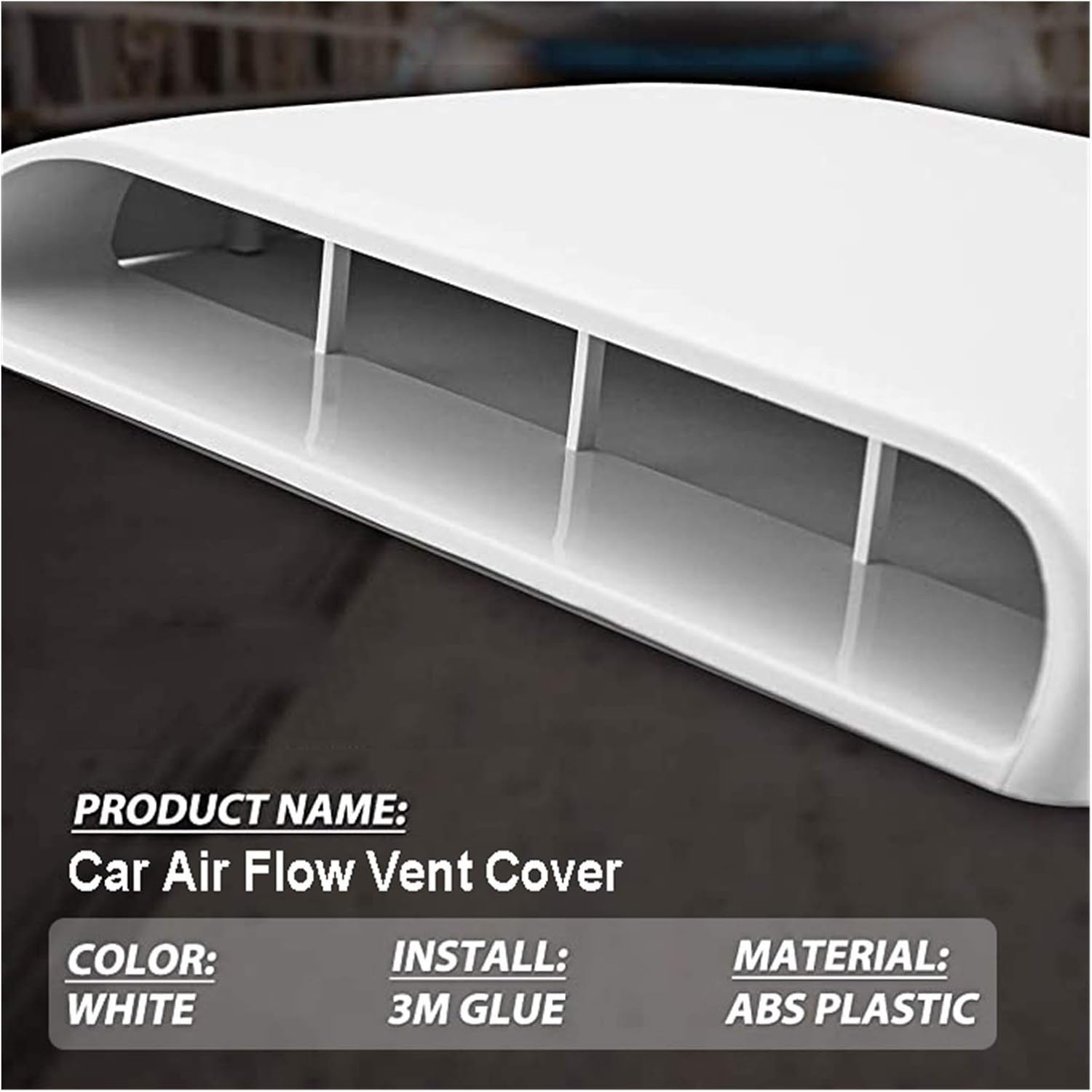 Hood Scoops Hood Scoops Vents Car Decorative Air Flow Intake, Decorative Intake Hood Scoop ABS Flow Intake DIY Stickers