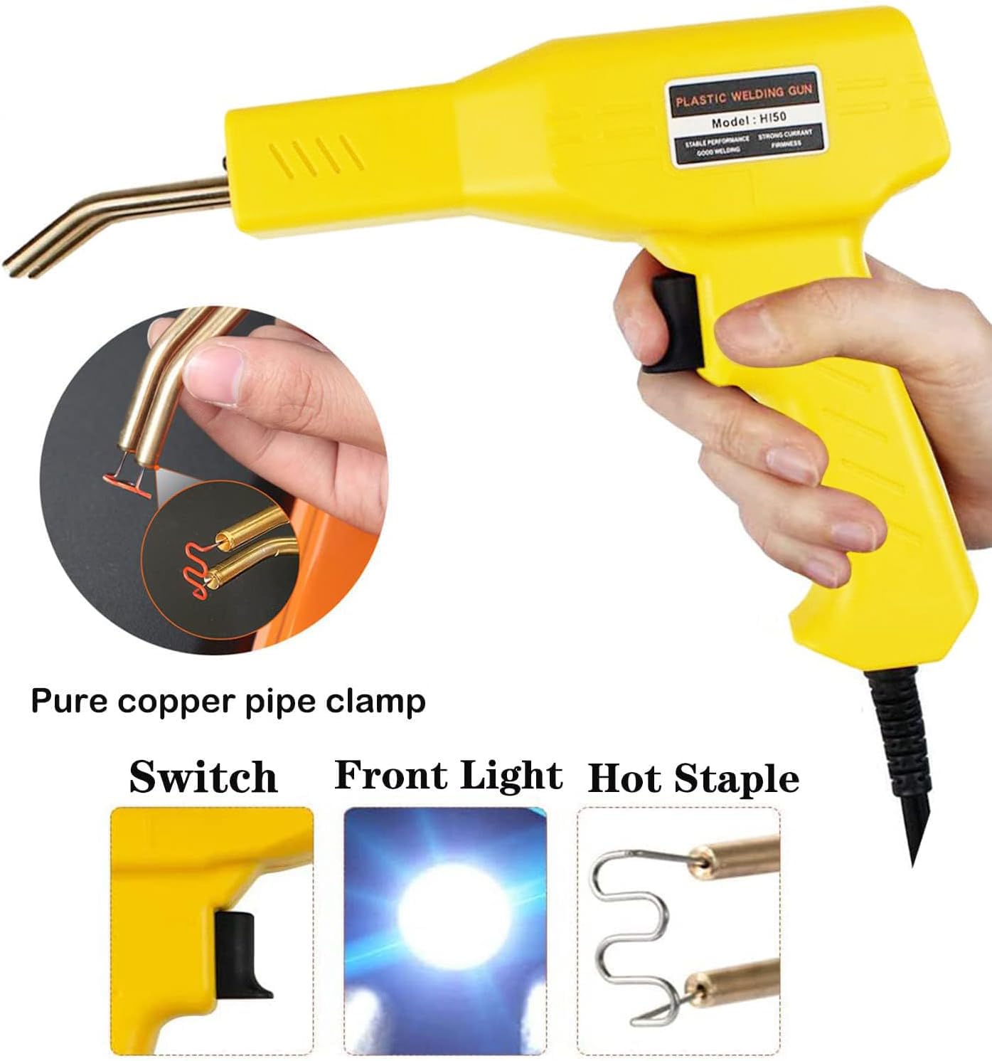 Kunststof lasapparaat set, 50 W kunststof lasmachine met 400 laspennen en tang, auto bumper reparatie, laspistool set plastic lasapparaat, plastic nietmachine, soldeerboutset