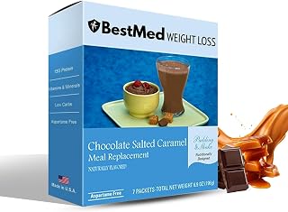 Chocolate Salted Caramel Pudding/Shake Mix - 7/Box | Gluten Free, KETO Friendly, Low Calorie, Low Carb, Vitamin Fortified, Meal Replacement