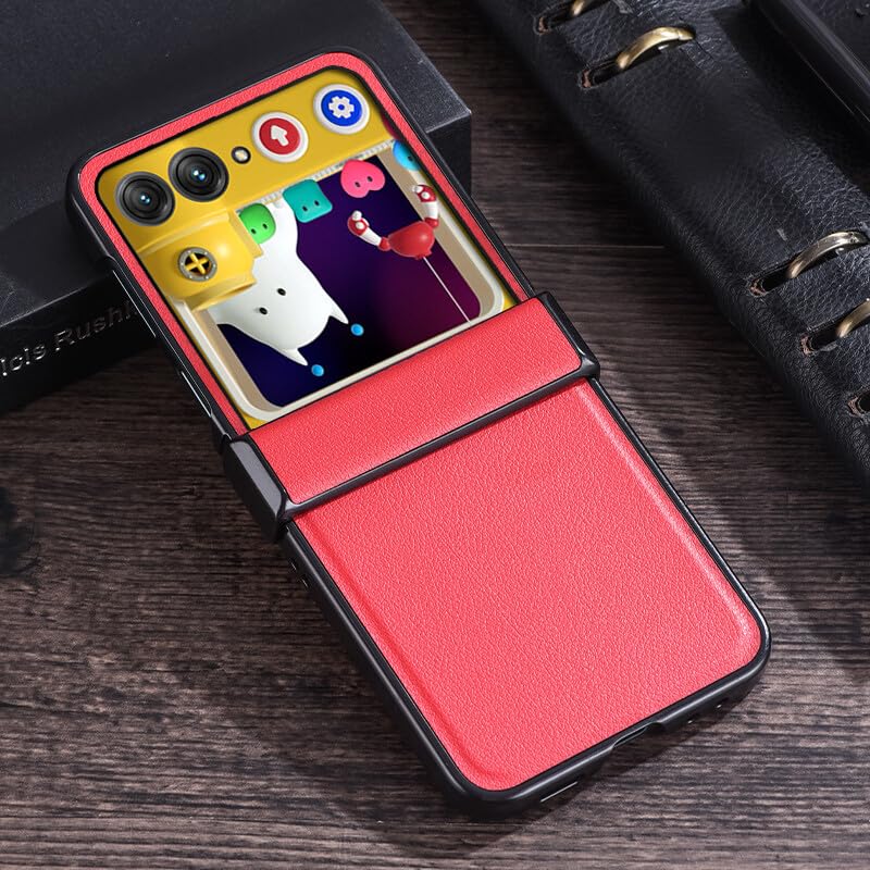 Étui Motorola Razr 2024 rouge protège charnière contre rayures et chutes
