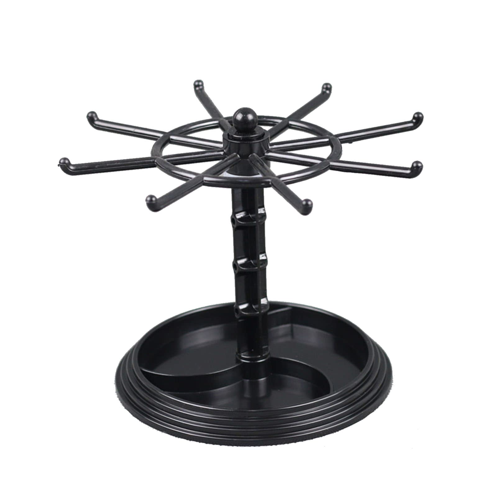 Jewelry Organizer Rotating Display Stand Necklace Storage Rack for Earrings Watch Showcase Rotating Display Stand for Shows Selling Earrings Bracelets Necklaces with Hooks