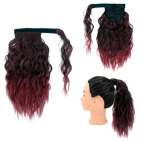 Miniatura 15 de Yinmei Baibian Extensión de cabello rizado ondulado de 14 pulgadas, cola de caballo corta, color negro, con clip en cola de caballo para mujeres