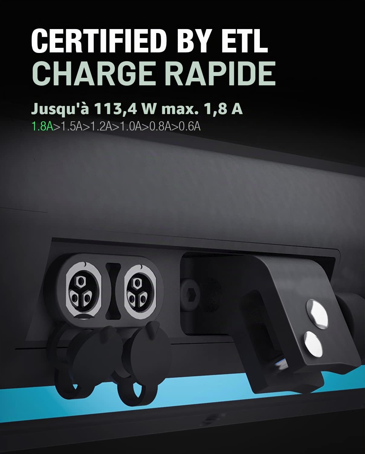 Chargeur Compatible avec Inmotion S1/L9 E-Scooter, Alimentation 63V 1.8A pour Batterie au Lithium 54V, Connecteur à 3 Broches, Adaptateur de Chargeur de Batterie Li-ION, Accessoires d'origine