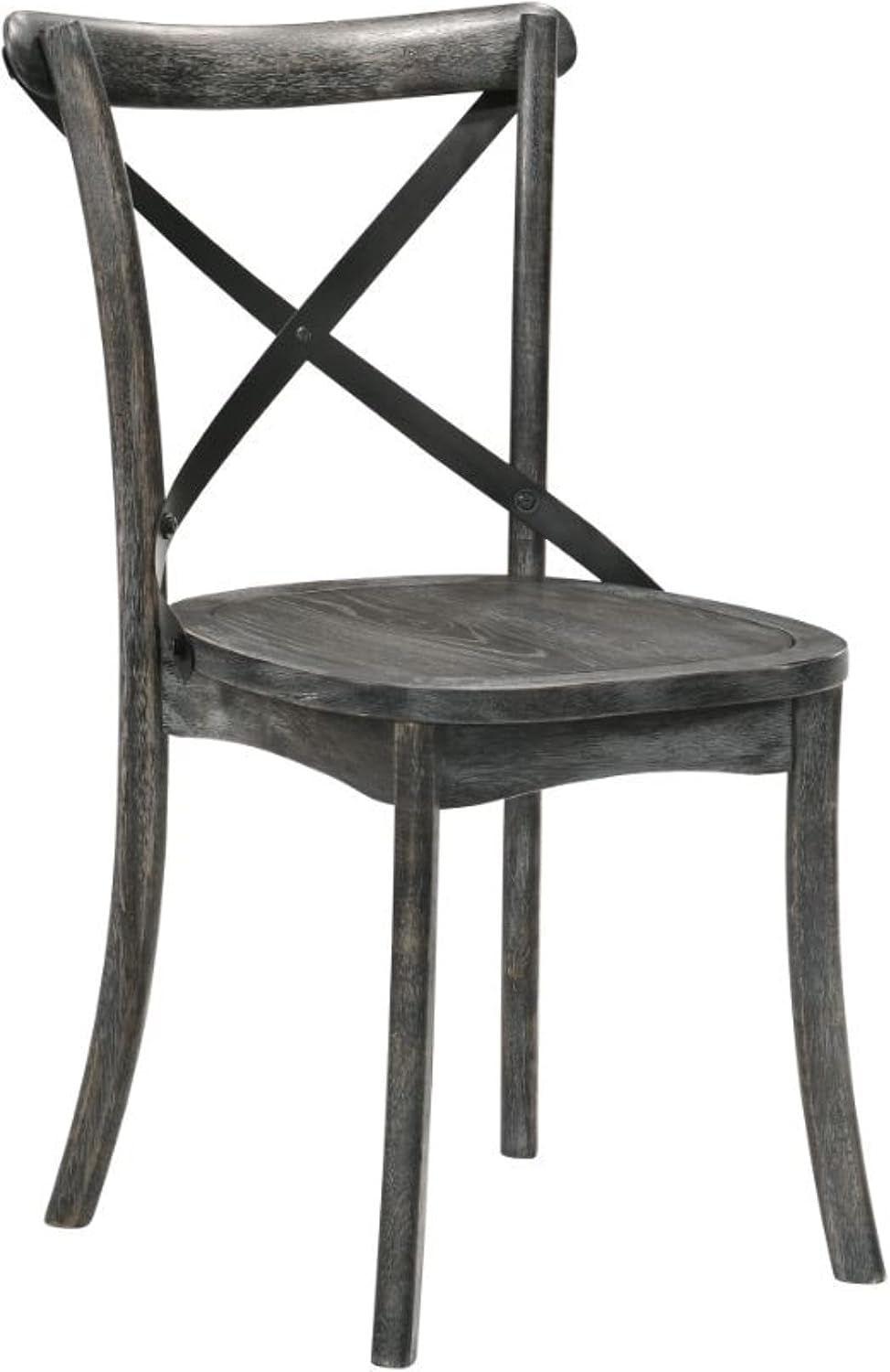 Kendric Armless Side Chairs - Contemporary Rustic Design, Tall Backrest, Wooden Open Frame, X-Shaped Support - Set of 2
