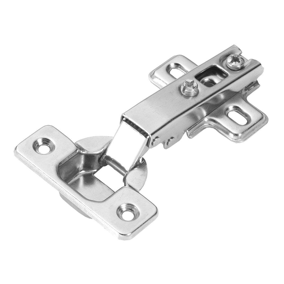 Hickory Hardware P5107-14 Euro Cabinet Concealed Hinge - Self Closing Feature - Easy Installation Hinge - Full Overlay Frameless Design with 105° Opening - Polished Nickel Finish 1 Set of Pair