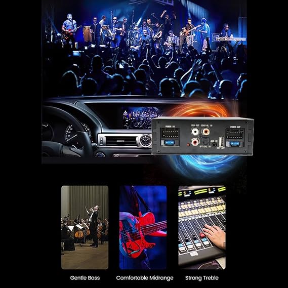 4x50W Car DSP Amplifier Processor Support 10 EQ Sound Effects Digital Sound Processors Plug and Play Audio Power Amp Easy Install Easy to Use