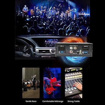 4x50W Car DSP Amplifier Processor Support 10 EQ Sound Effects Digital Sound Processors Plug and Play Audio Power Amp Easy Install Easy to Use