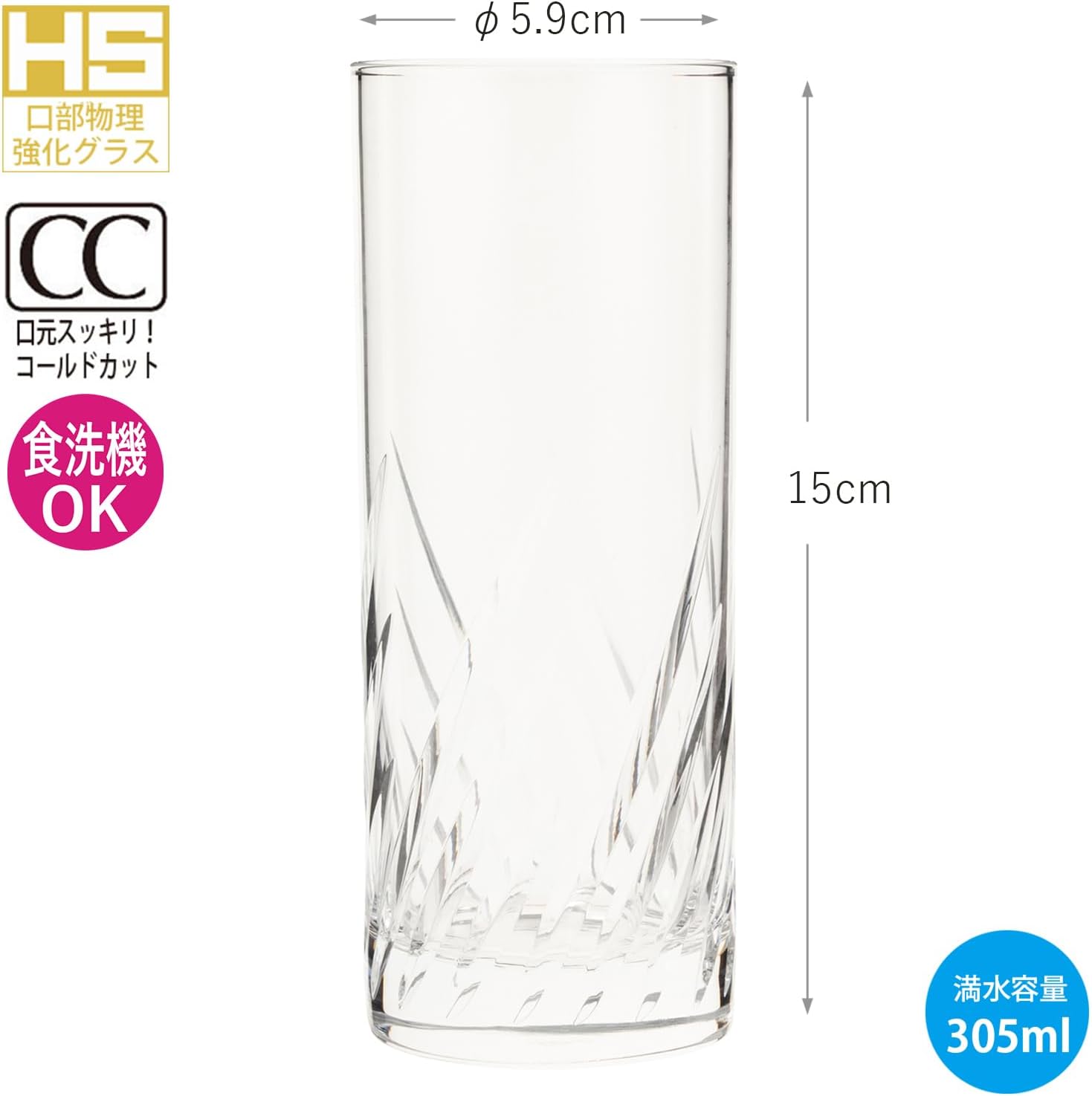 Toyo Sasaki Glass 07111HS-E101 10 Zombie Glass, Trough, Made in Japan, Dishwasher Safe, 10.1 fl oz (305 ml), Pack of 6, Clear