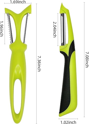 Miniatura 6 de Peladores para cocina, peladores en Y 2 en 1 y peladores de verduras de acero inoxidable, súper afilados con mango ergonómico antideslizante y hoja