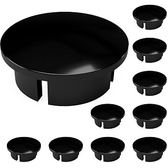 FORMUFIT F001IDC-BK-10 PVC Internal Domed End Cap, Furniture Grade, 1" Size, Black Pack of 10