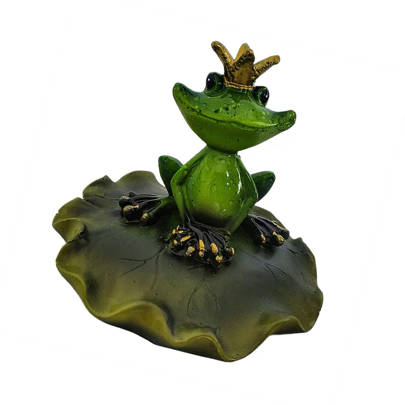 CUNZJIA Crowned Frogs Floating Decoration Resins Hand Painting Realistic Frogs Statue for Fish Tanks and Garden Pond