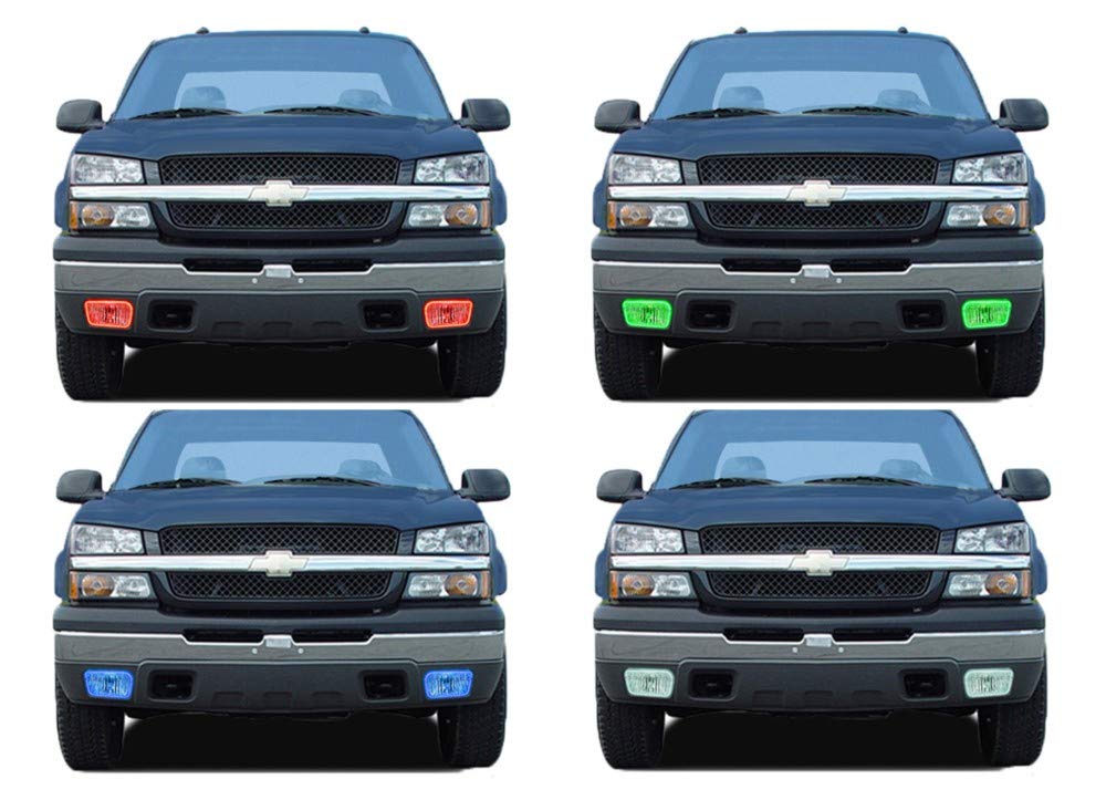 FlashtechV.3 Fusion Color Change LED RGB Multi Color Halo Ring Fog Light Kit Compatible With Chevrolet Silverado 03-06