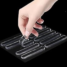 10PCS Clear Protector Strips, Door Wall Bumpers Stopper, Self Adhesive Cabinet Pads Sound Dampening, Desk Protective Soft Quiet Cushioning for Furniture Kitchen (10, Clear)