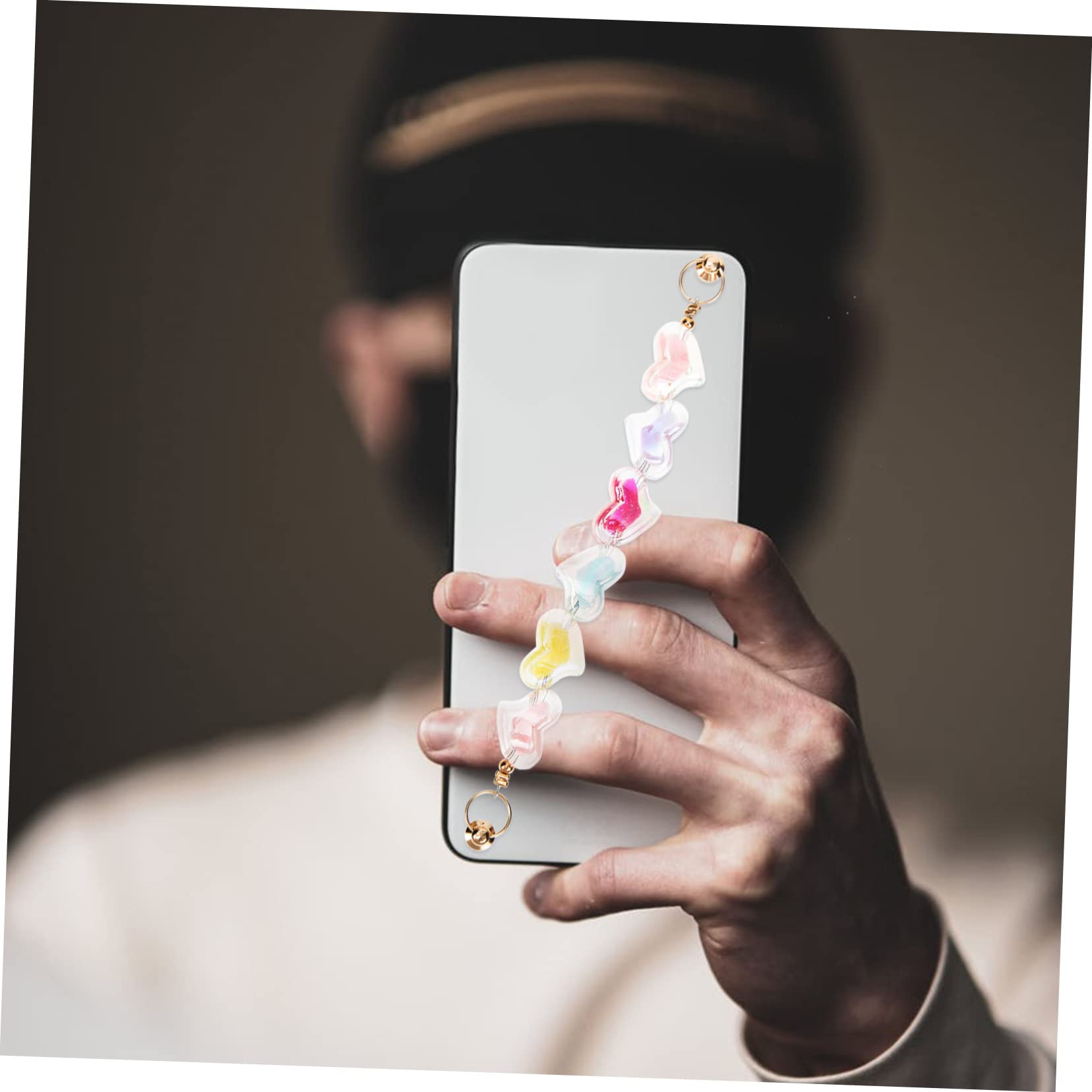 Housoutil Juego De 5 Accesorios Para Fundas De Móvil Cordón Con Cuentas Cadena Correas Para El Asa Soporte De Agarre Resistente A Caídas Pulsera Única Para Mujer (2 Piezas X 5)