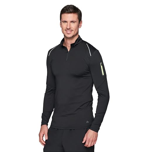 RBX Active Men's Performance Lightweight Super Soft Long Sleeve 1/4 Zip Shirt