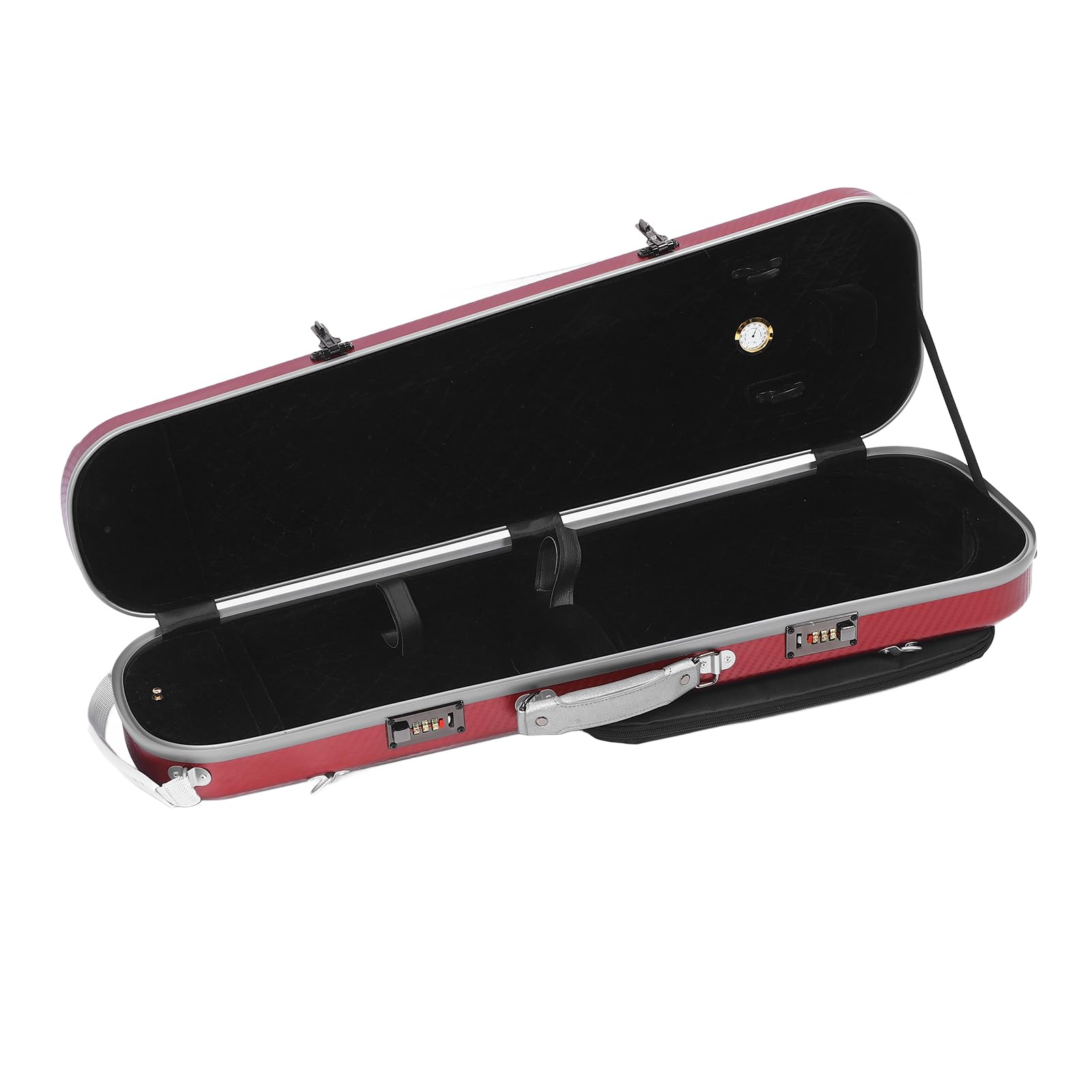 Estuche Rígido para Violín de Fibra de Carbono Estuche Rígido Equipado con Higrómetro y Correas Dobles para Violines de Tamaño Completo 4/4 3/1/2 1/8
