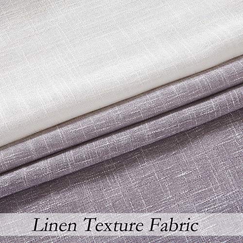 Central Park Ombre Rayon Blend Heavy Linen Texture Window Curtain Panel 6 Grommets Top Gradient Cream White to Lavender Purple Window Drapes Treatment for Living Room/Bedroom, Set of 2, 40" x 95"