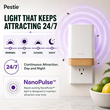 Pestie Fruit Fly Traps for Indoors, Gnat Traps (1 Device, 2 Cartridges)