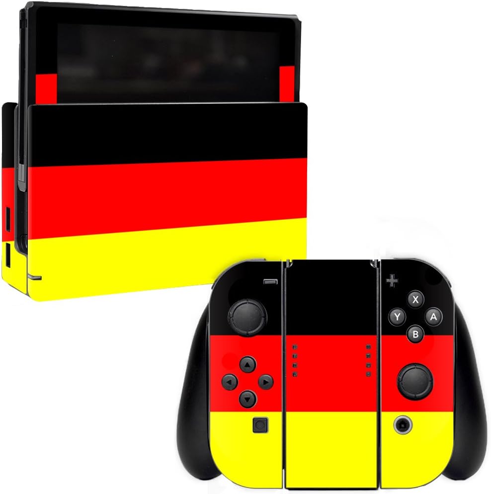 MightySkins Skin Compatible with Nintendo Switch - German Flag | Protective, Durable, and Unique Vinyl Decal wrap Cover | Easy to Apply, Remove, and Change Styles | Made in The USA