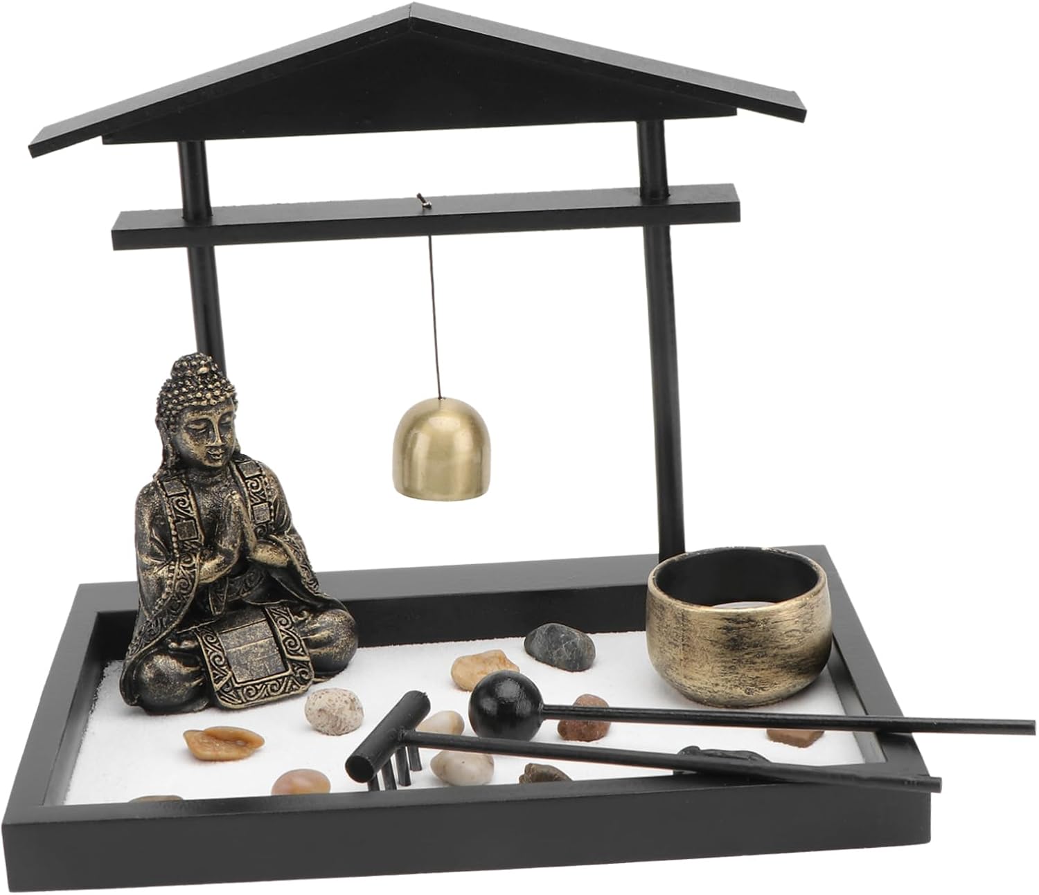Mobestech 1set Zen Desktop Miniature Sand Garden Lifelike Accessories Decorative Resin Landscape Ornament for Home Office Meditation and Relaxation