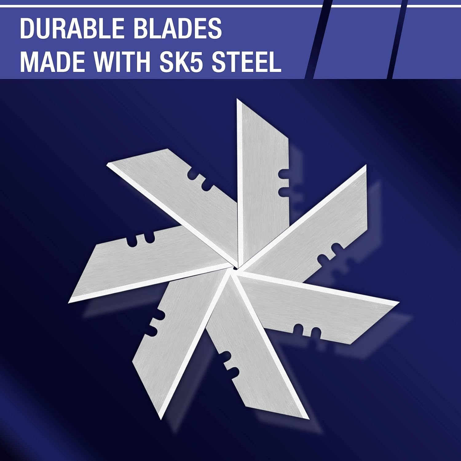 Weekly Top Sale WORKPRO Utility Knife Blades, 50-pack Heavy Duty Box Cutter Blades, Standard Size with Individual Dispenser/ Utility Blade Case, Premium SK5 Steel Made