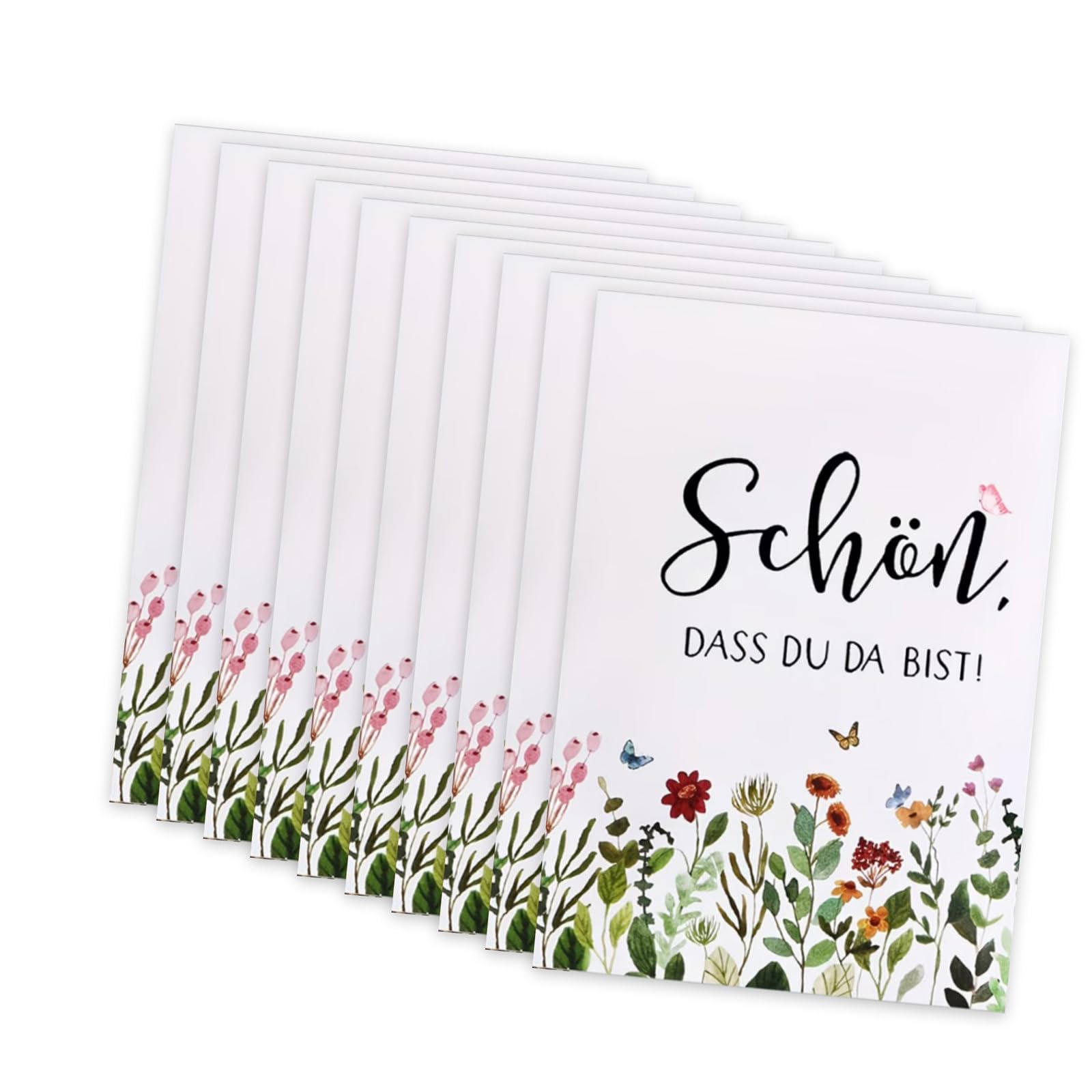 Tsophreniq Elegantly Printed Flower Present Bag with Kind Greeting for Gatherings and Special Days Growable Greeting Cards
