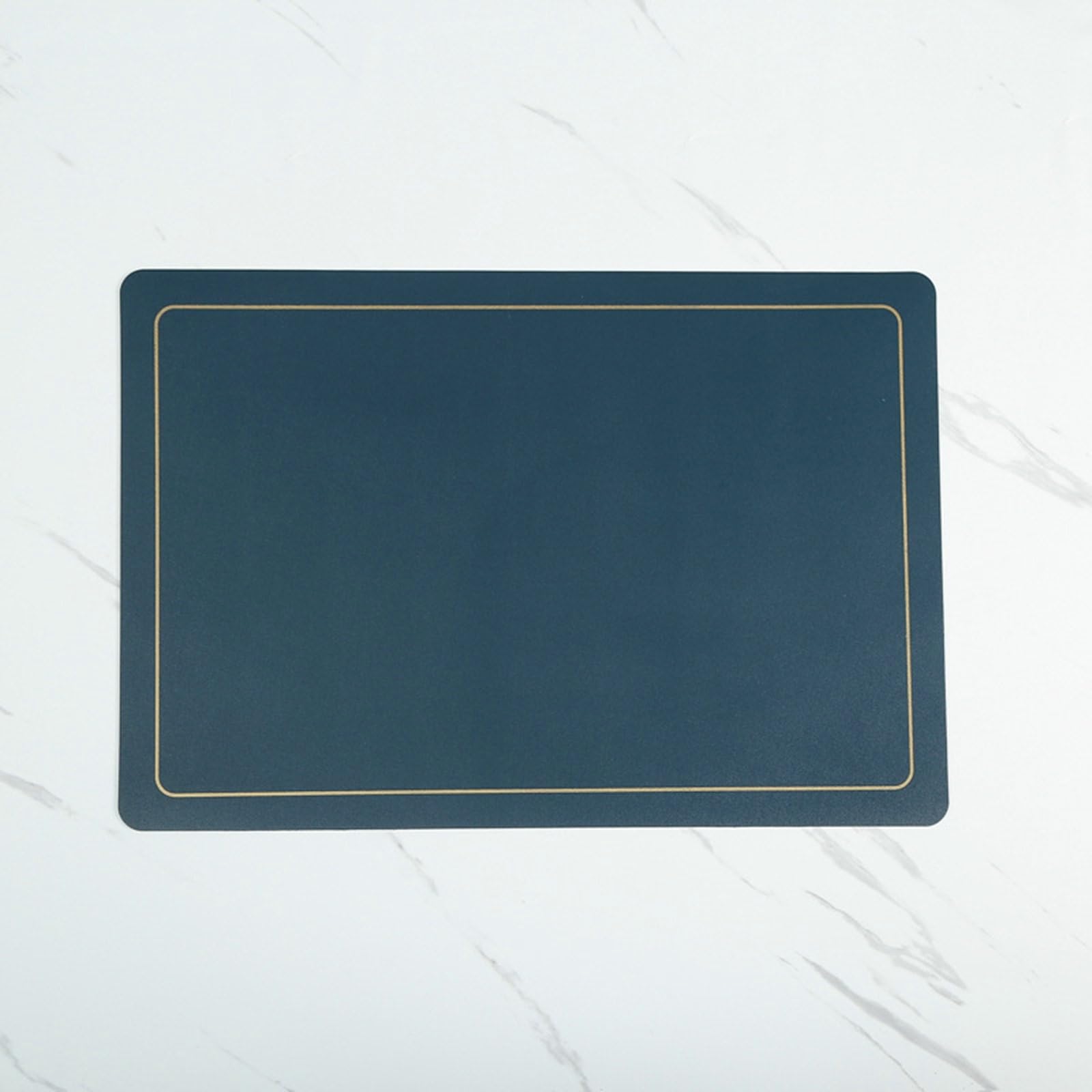 Beydodo Set di 6 tovagliette in pelle PU per cucina 45,7 x 30,5 cm, tovagliette lavabili a forma rettangolare verde pavone