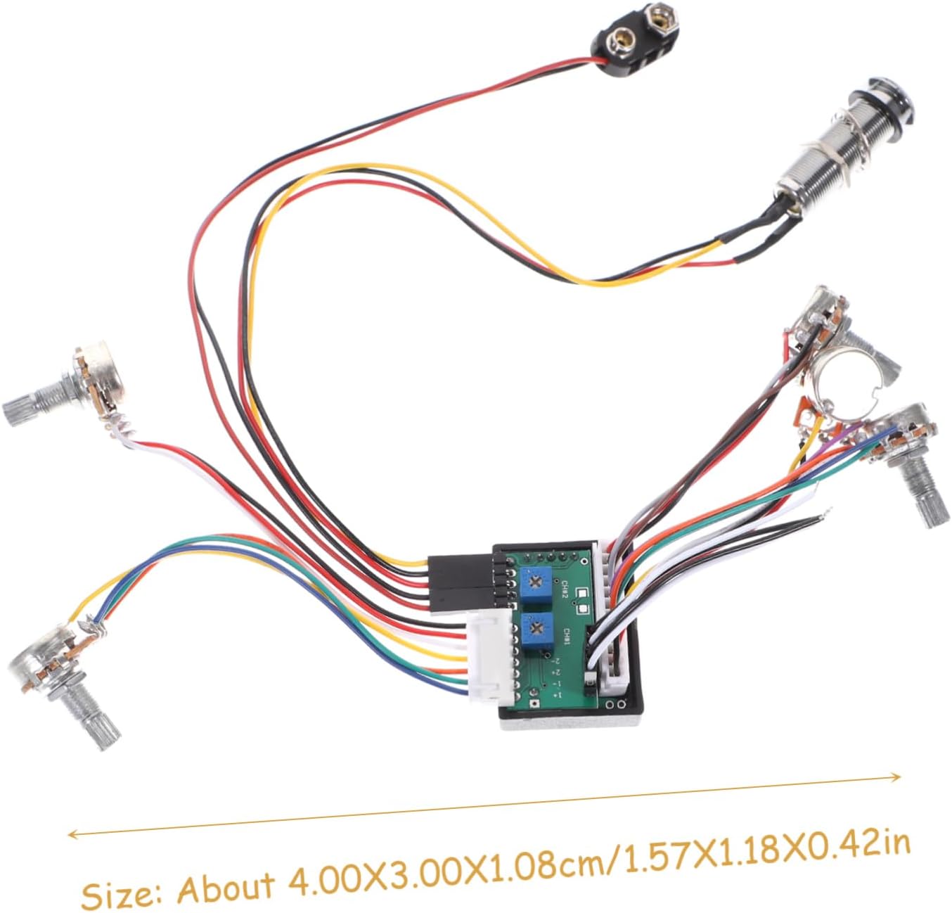 1 Set Line Bass Guitar Bass Preamp Bass Tone Control Wiring Flamingo Headband Humbucker Pickups Circuit Wiring for Electric Guitar 500k Pot Plastic Universal Component