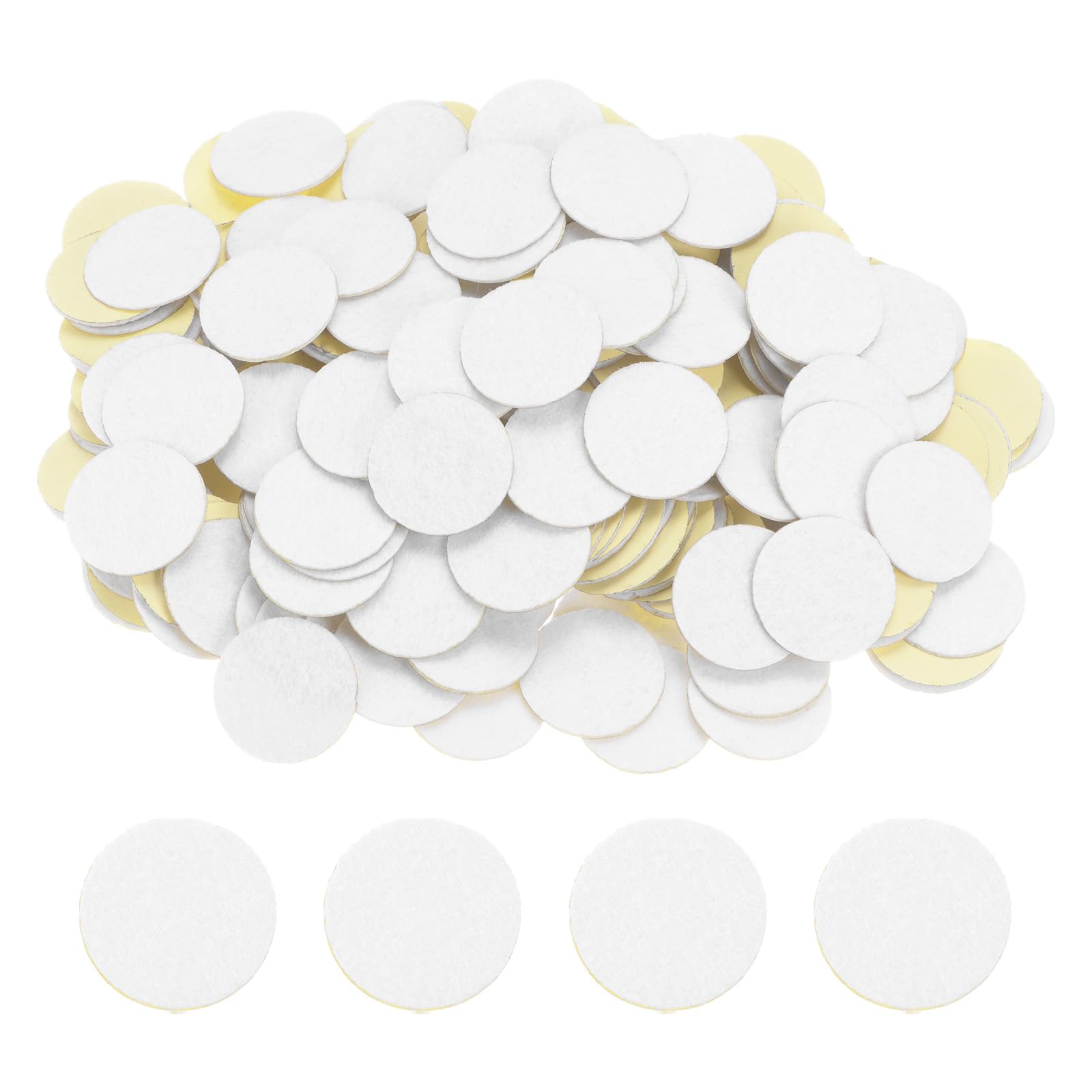 HARFINGTON 240pcs Round Adhesive Felt Circles, 25mm 1" Pre Cut Felt Craft Stickers Non-Woven Mini Felt Fabric Circles for DIY Sewing Handcraft Cut Projects Craft Finishing, White