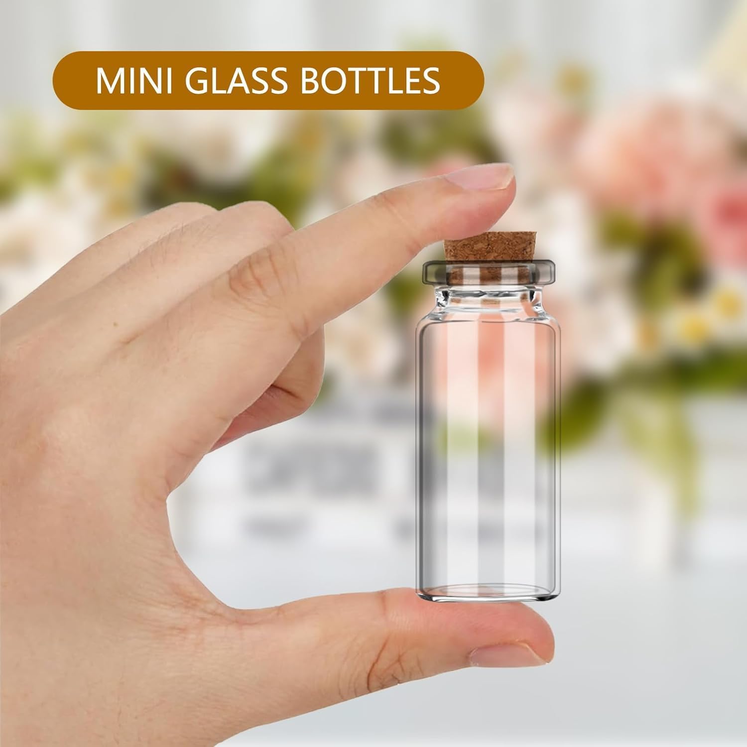 10ml Small Glass Bottles, 5 PCS Mini Jars with Cork Lids Message Bottle plastic storage box Terrarium Jar Tiny Wishing Bottles miniature Sand Art Bottles Sample for DIY Crafts
