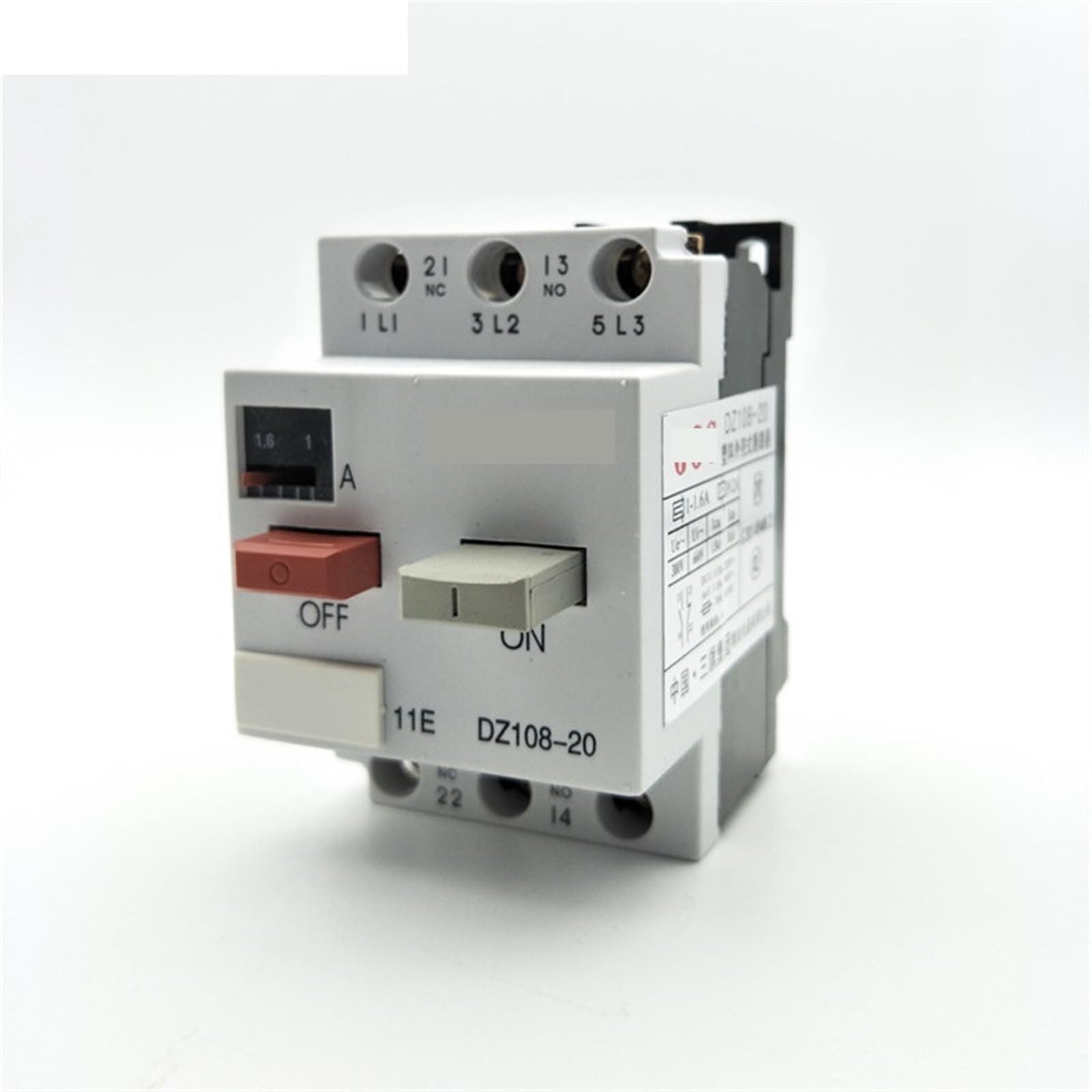 2RD58I8PM DZ108-20 20A Rated Current 1NO 1NC 1-1.6A Industrial Motor Protection Circuit Breaker 1Pcs