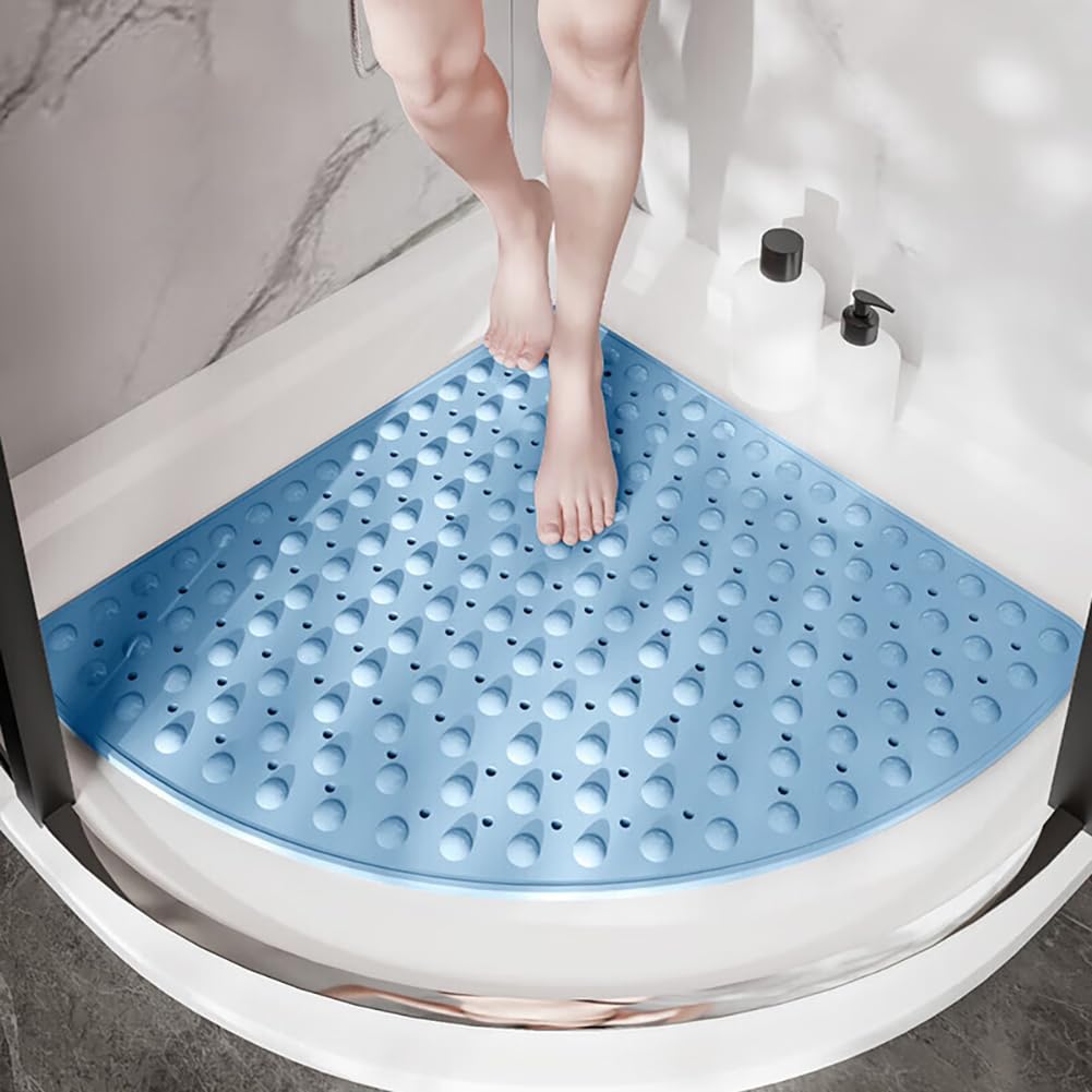 Alfombrilla de baño, Alfombras De Ducha Triangulares(Blue,80 * 80cm)