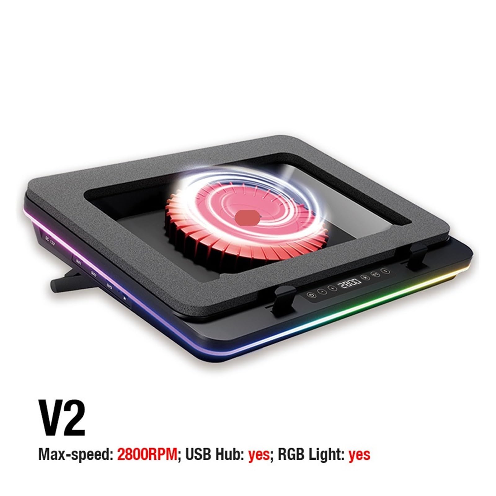Supporto di raffreddamento for laptop da gioco GT600, for notebook da 14", 16", da 18" a 19", turboventola da 5,5 pollici, altezze regolabili a 7 livelli(V2)