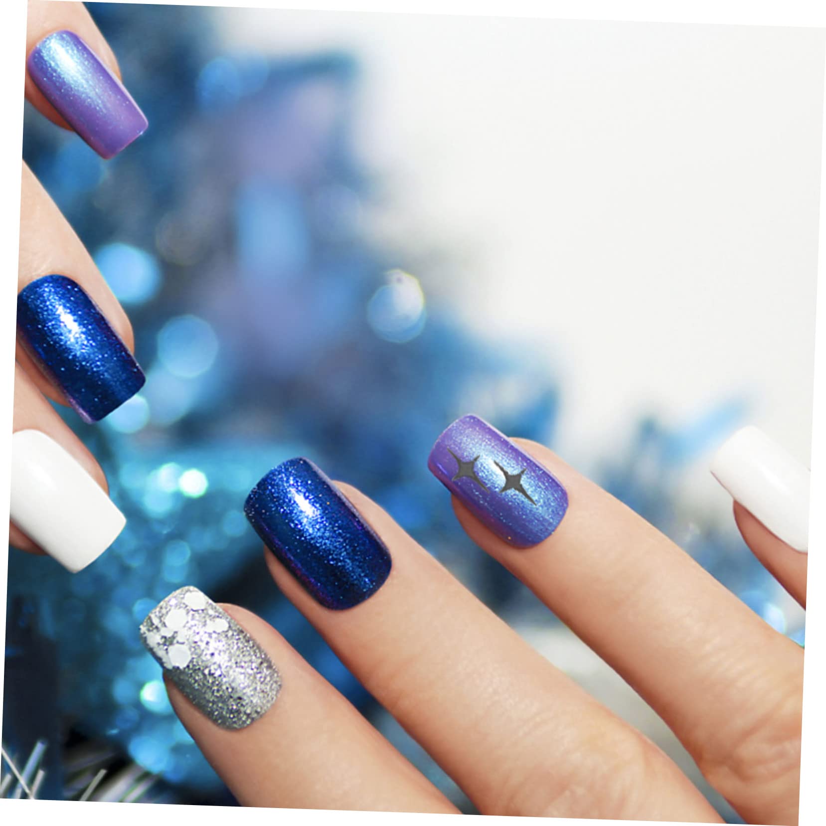 5 set Adesivi A Farfalla Scura Graziosi Adesivi A Strisce Di Giglio Adesivi UV Per Unghie Decorazioni Per Manicure 12 fogli*5
