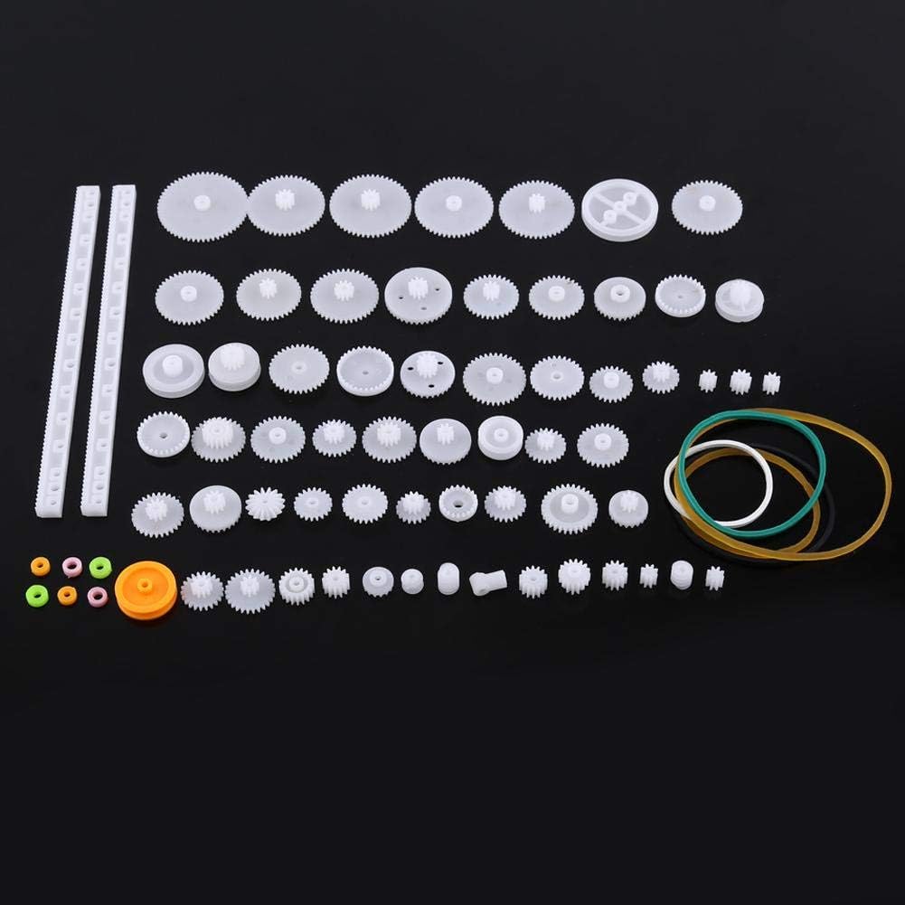 Plastic Gear, Pulley Worm Kits Portable Durable Gear Set Made From High Quality Plastic, Plastic Gears Toy For Cars, Robots Six Different Sets(75kinds)