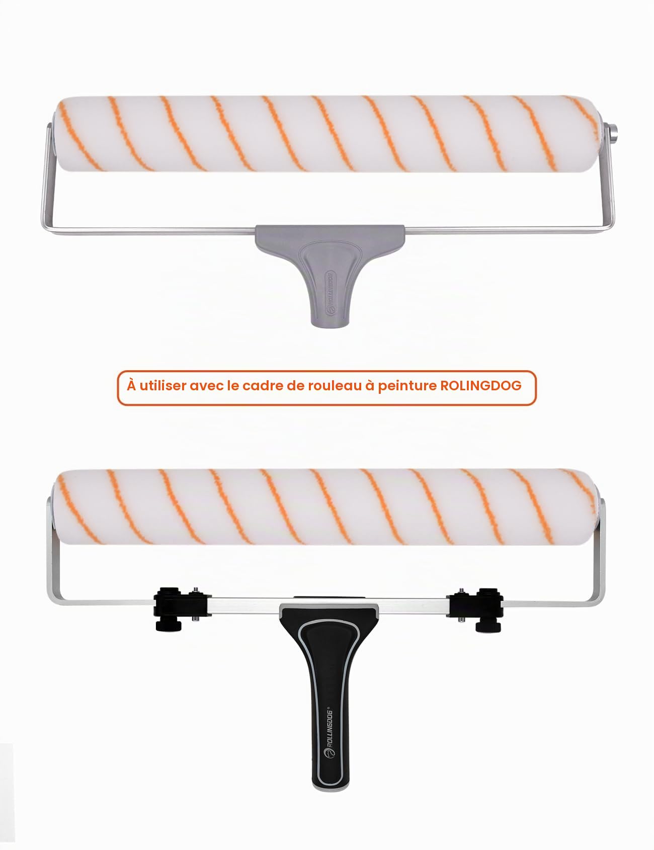 ROLLINGDOG Lot de 3 manchons de rouleau de peinture en polyester pour plafond, mur, sol, terrasse 45,7 cm