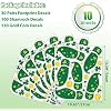 290 Pieces St Patricks Day Decorations Leprechaun Footprints Floor Decals Stickers Removable Irish Shamrock Gold Coin Window Wall Clings for Saint Pattys Party Favors Supplies, 10 Sheets