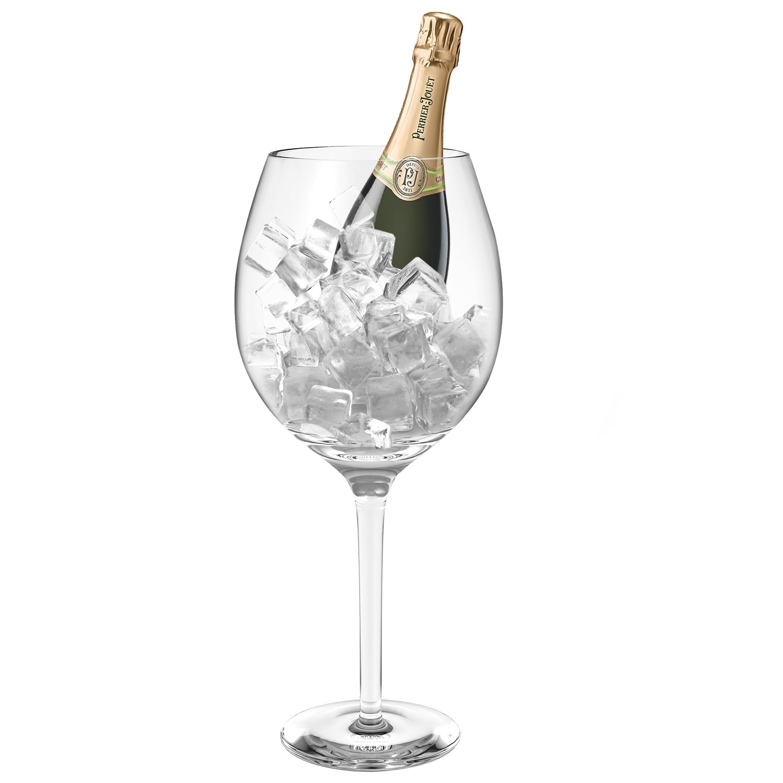 NiHome Verre à vin géant soufflé à la main de 2400ml pour célébrations et rassemblements, 38,1 cm de haut et 11,4 cm de bouche Design italien en cristal à grande capacité, élégant verrerie