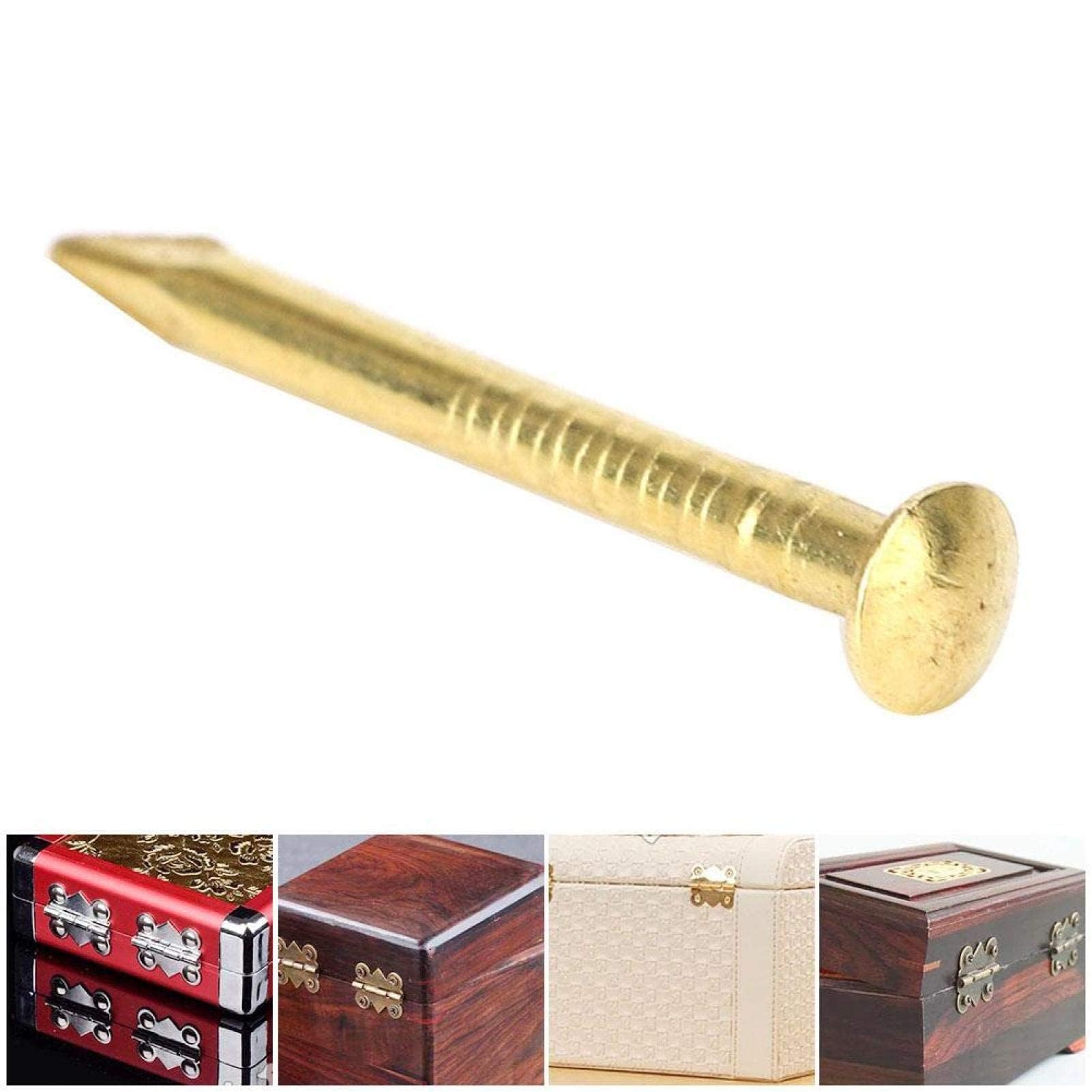 Set di 100 Chiodi Decorativi in Ottone, 18mm, per Legno, Scatole, Foto, Accessori Domestici e Progetti Fai da Te