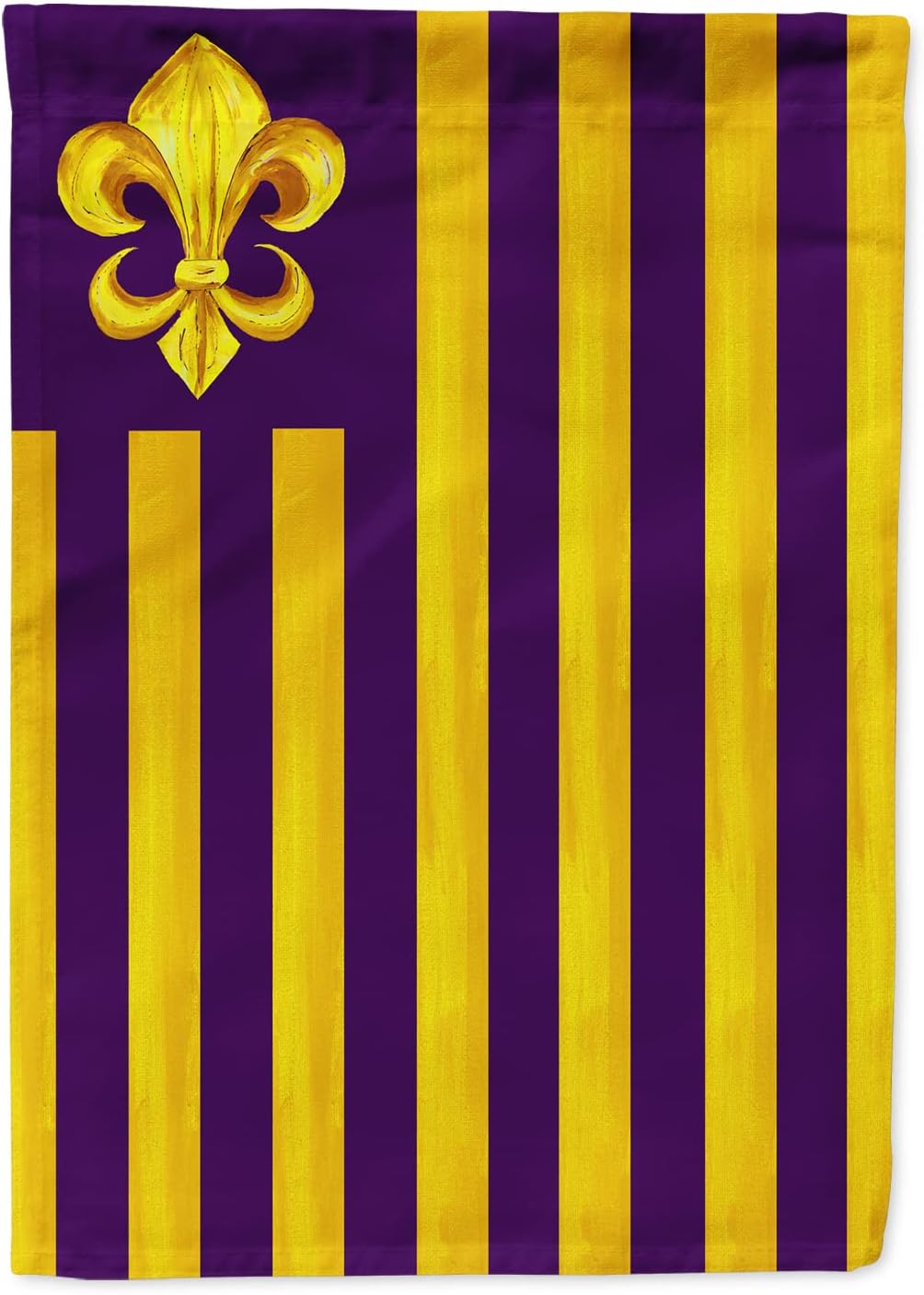 Caroline's Treasures 8201CHF Purple and Gold Fleur de lis House Flag Large Porch Sleeve Pole Decorative Outside Yard Banner Artwork Wall Hanging, Polyester, House Size, Multicolor