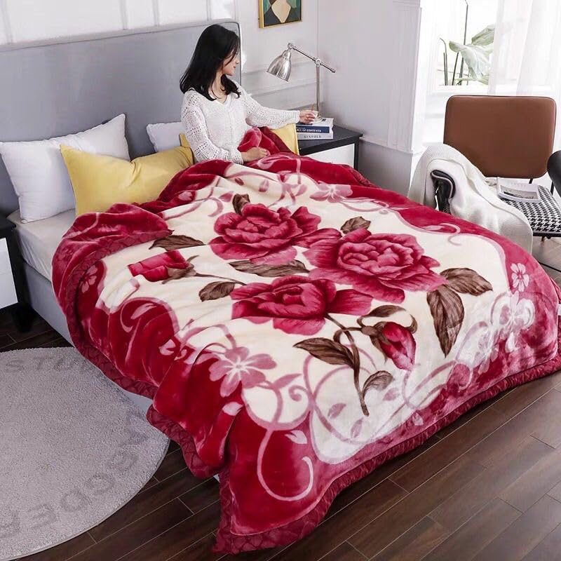 Image of Super Cloudy Luxury Double Bed Blanket for Marriage and Gift Purpose with Bag Packing(Pack of 1) (Multi A4)
